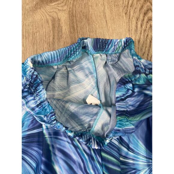 Cicci USA Blue Swirl Lounge Pants Unisex Medium Flowy Elastic Waist Boho Style - Picture 6 of 9